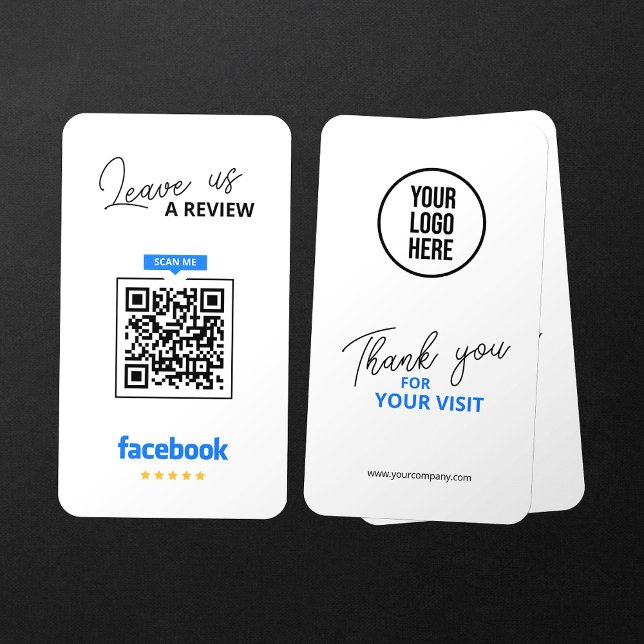 Facebook Reviews QR Code Business Review Link Card (Creator Uploaded)