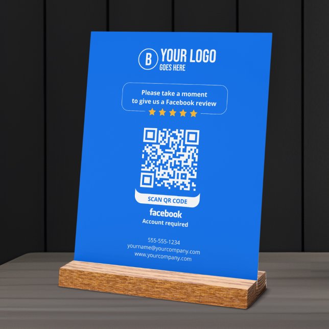 Facebook Reviews QR Code Rate My Business 5 Star Acrylic Sign (Creator Uploaded)
