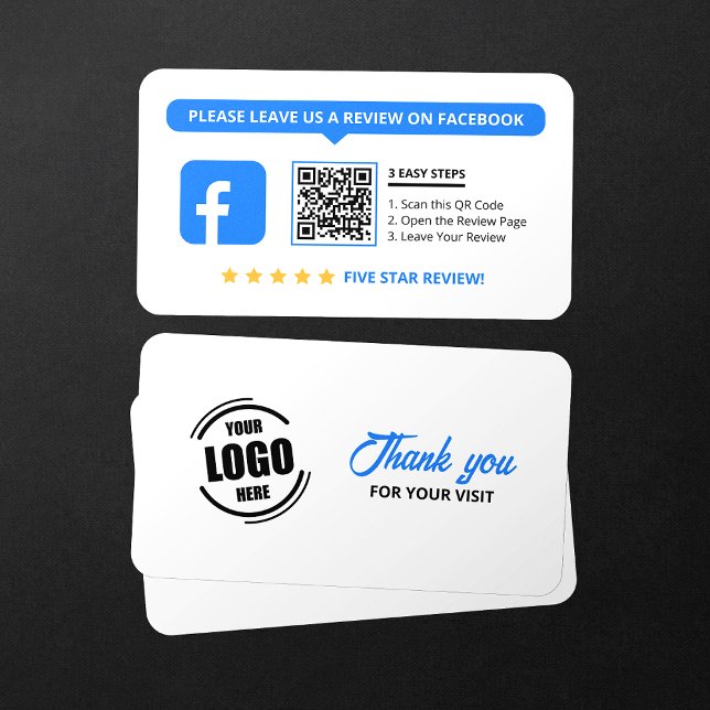Facebook Reviews Rate My Business 5 Star QR Code Business Card (Creator Uploaded)
