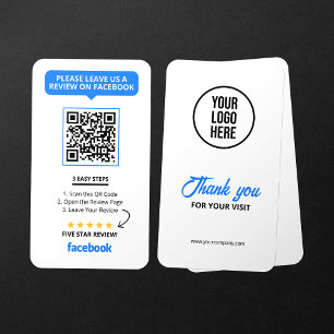 Facebook Reviews Rate My Business 5 Star QR Code Card