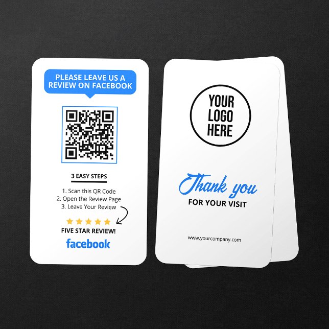 Facebook Reviews Rate My Business 5 Star QR Code Card (Creator Uploaded)
