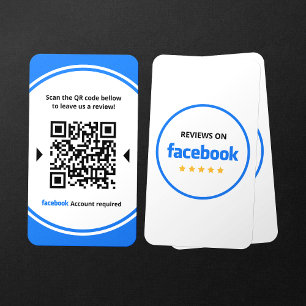 Facebook Reviews Rate My Business 5 Star QR Code Card