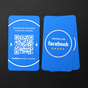 Facebook Reviews Rate My Business 5 Star QR Code Card