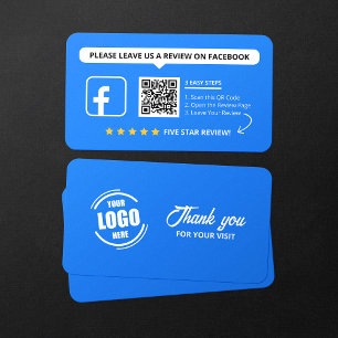 Facebook Reviews Rate My Business 5 Star QR Code Card