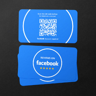 Facebook Reviews Rate My Business 5 Star QR Code Card