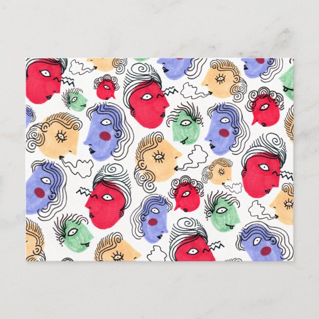 Facehead Pattern Postcard (Front)