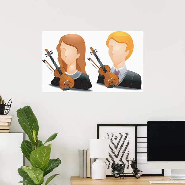 Faceless Violin Players Duo Musician Couple Poster (Creator Uploaded)
