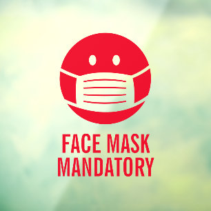Facemask mandatory warning static non adhesive