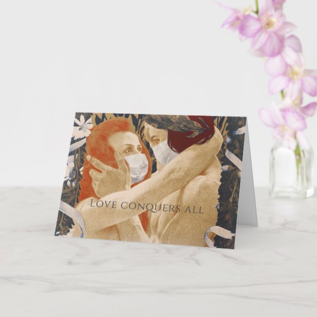 Facemasks for Valentine's Day Card (Orchid)