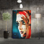 Faces - 003 canvas print<br><div class="desc">Unique collection of dynamic,  modern pop art inspired woman faces illustrations.</div>