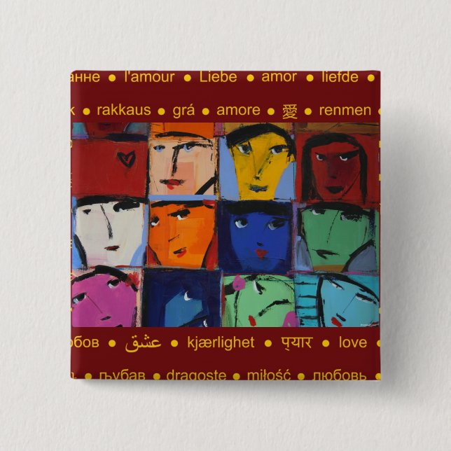 Faces 15 Cm Square Badge (Front)