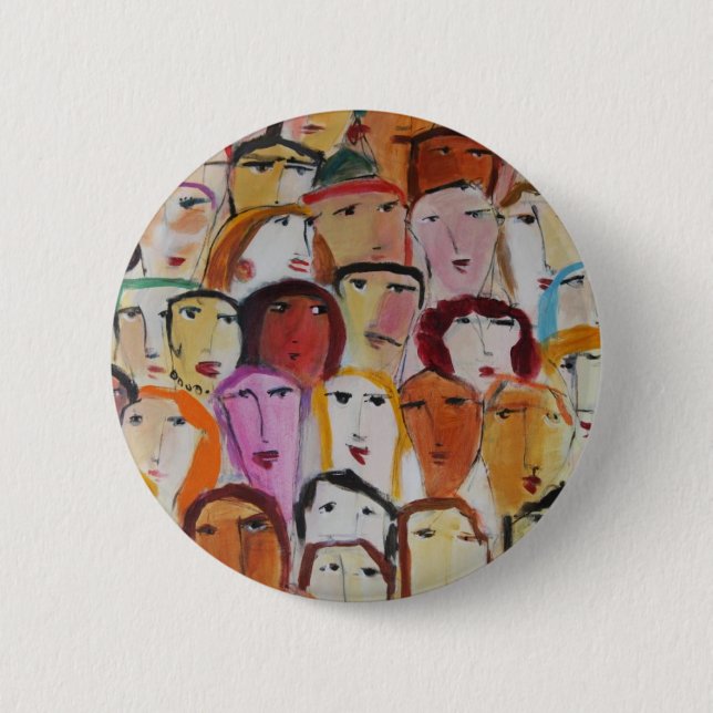 Faces 6 Cm Round Badge (Front)