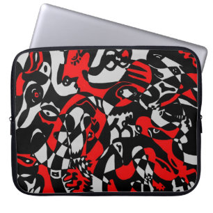 "Faces" Abstract Art Laptop Sleeve
