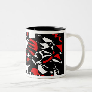 "Faces" Abstract Art Two-Tone Coffee Mug
