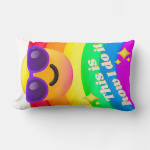 faces icons quotes lumbar cushion