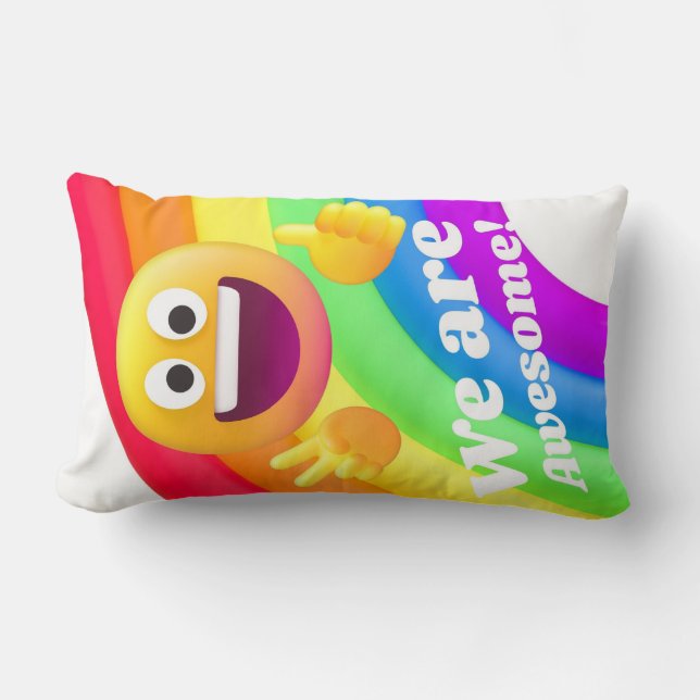 faces icons quotes lumbar cushion (Front)