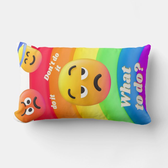 faces icons quotes lumbar cushion (Front)