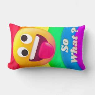 faces icons quotes lumbar cushion