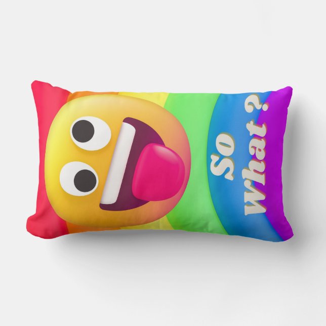 faces icons quotes lumbar cushion (Front)