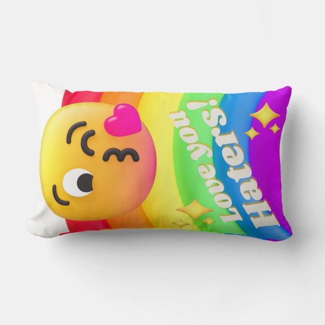 faces icons quotes lumbar cushion (Front)