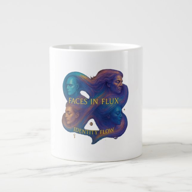 Faces in Flux Mug – Identity Flow Art (Front)