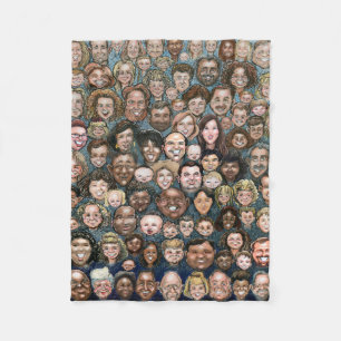 Faces of Humanity Fleece Blanket
