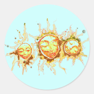 Faces of the Sun Classic Round Sticker