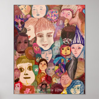Faces of the World by artist, dHardman Poster