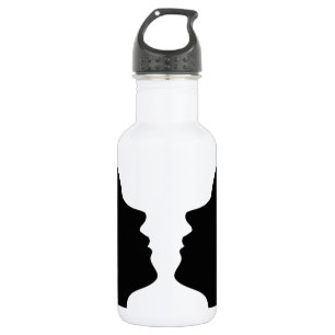 Faces or vase- illusion of two faces like a vase 532 ml water bottle
