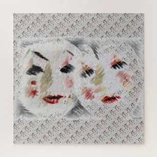 Faces Photography Art Puzzle Coaster