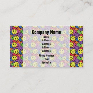 Faces Retro Hippy Pattern Business Card
