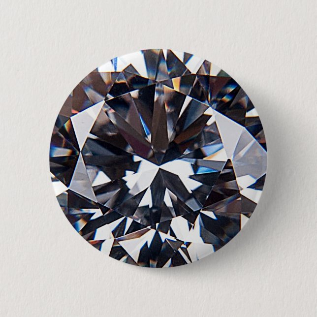 Faceted Elegant Diamond Gem Image 6 Cm Round Badge (Front)