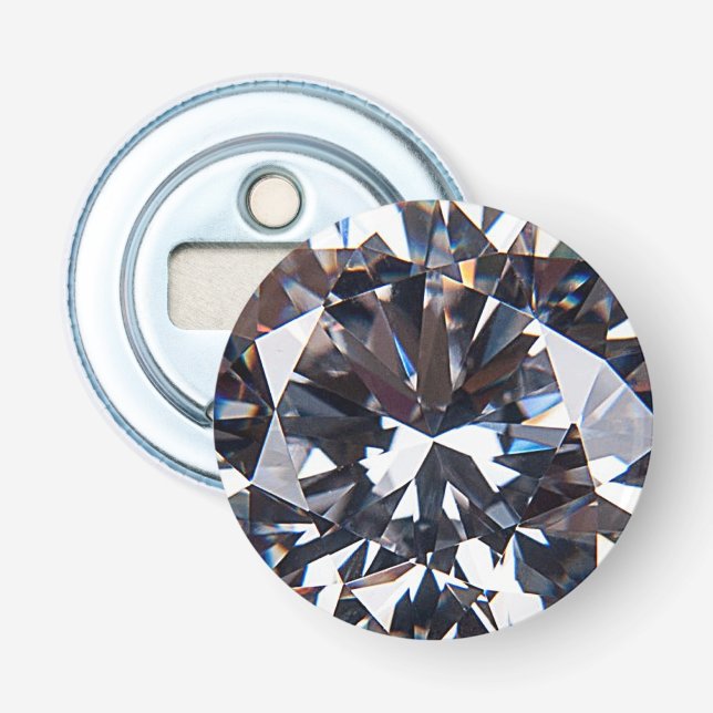 Faceted Elegant Diamond Gem Image Bottle Opener (Front)