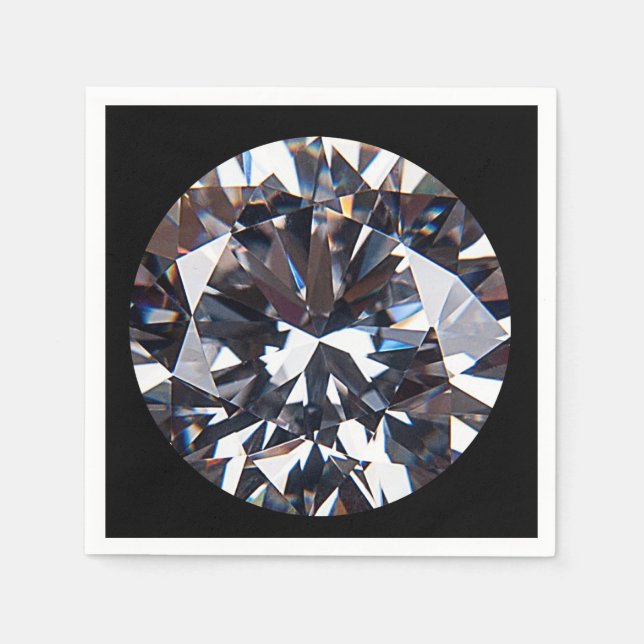 Faceted Elegant Diamond Gem Image Napkin (Front)