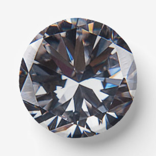 Faceted Elegant Diamond Gem Image Paper Plates