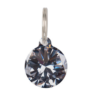 Faceted Elegant Diamond Gem Image Pet Tag