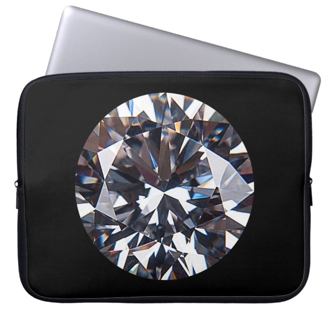 Faceted Elegant Diamond Gem Laptop Sleeve (Front)