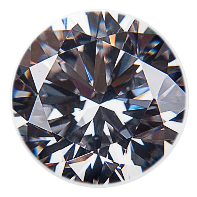 Faceted Elegant Diamond Image Ceramic Knob (Front)