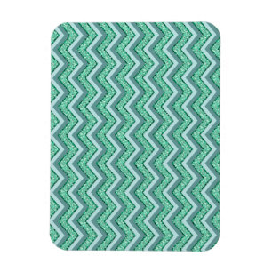 Faceted Emerald Chevron Pattern Magnet