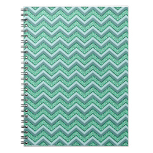Faceted Emerald Chevron Pattern Notebook