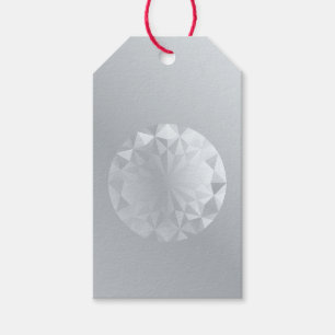 Faceted Gem Aluminium Grey Gift Tags