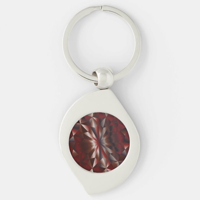 Faceted Gem Brown Garnet Key Ring (Front)