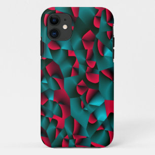 Faceted Red and Cyan Case-Mate iPhone Case