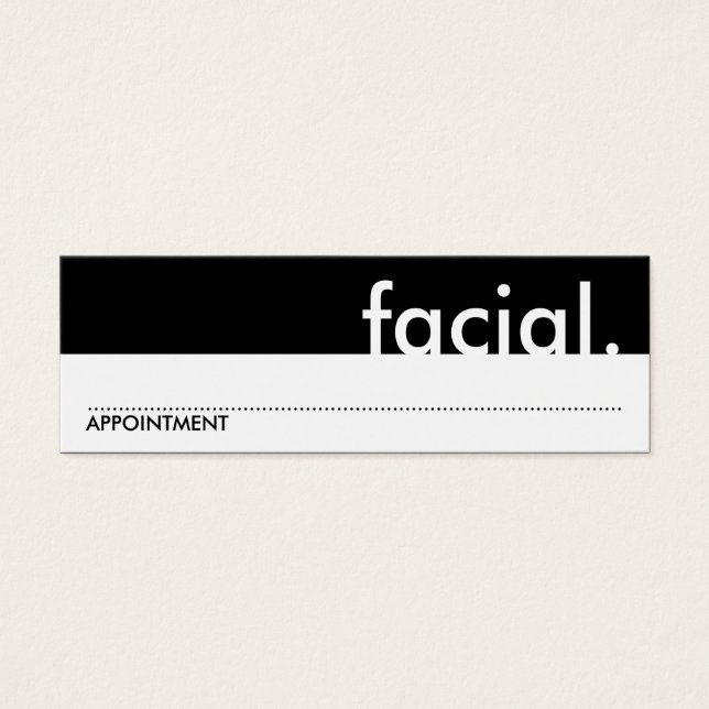 facial. (appointment card) (Front)