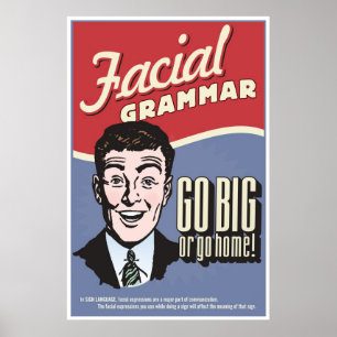 Facial Grammar. An ASL classroom poster. Poster