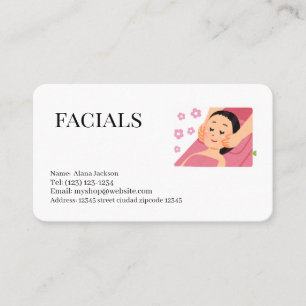 facials services editable business card
