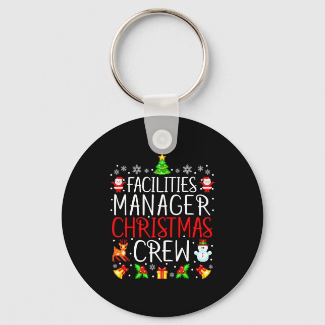 Facilities Manager Christmas Crew Matching Xmas  Key Ring (Front)