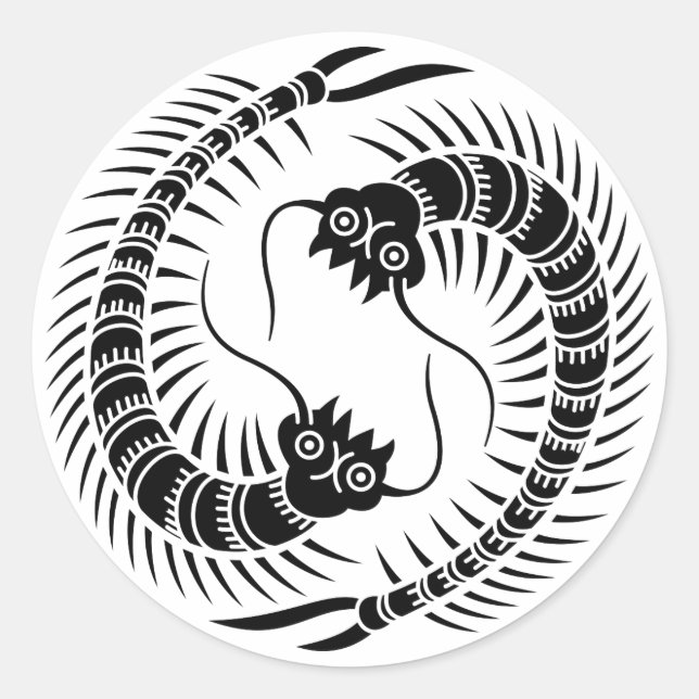 Facing Centipedes circle Classic Round Sticker (Front)