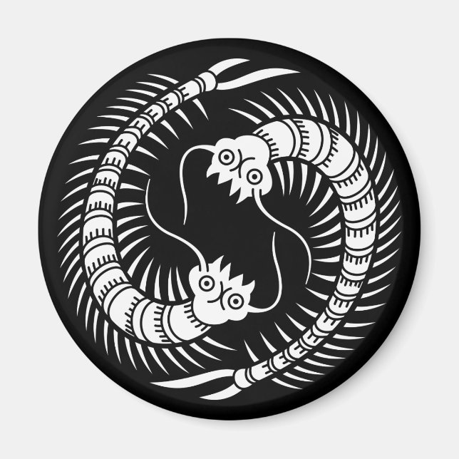 Facing Centipedes circle Magnet (Front)