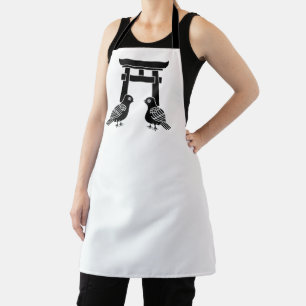 Facing doves and Torii Apron